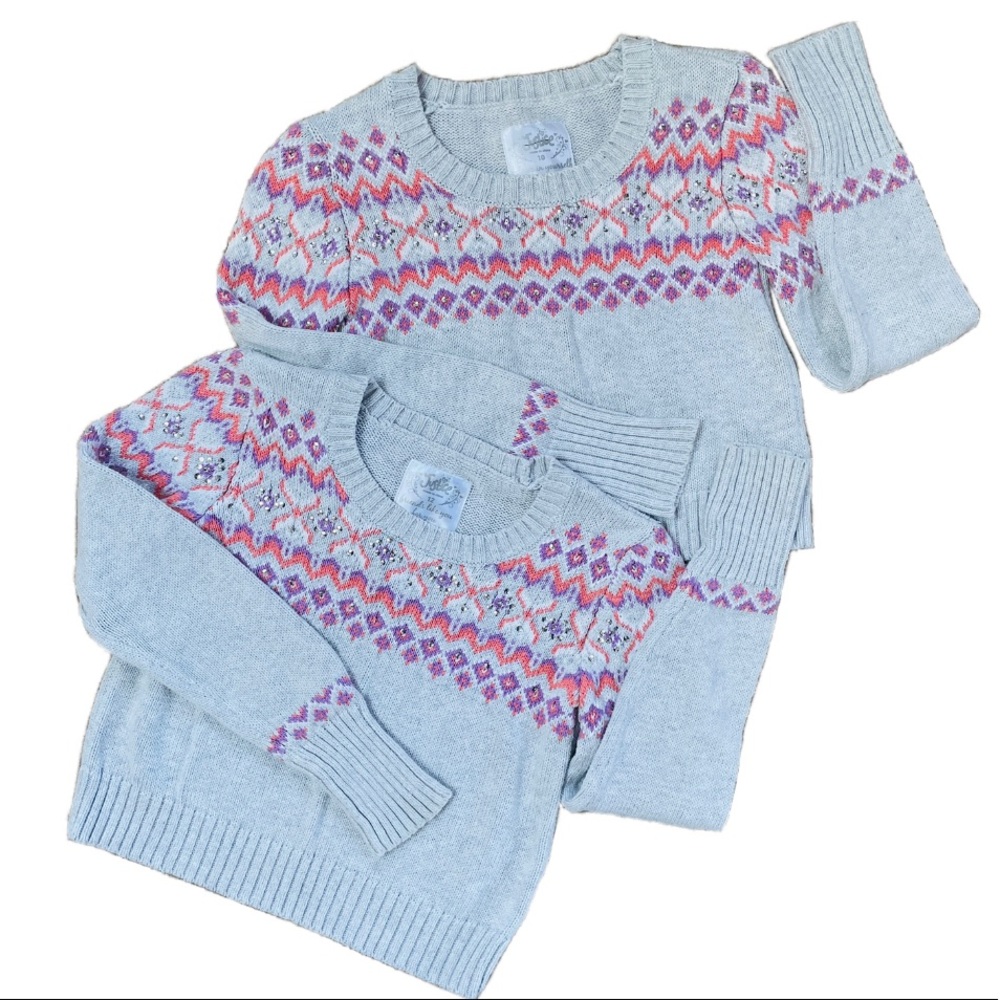 TWINS * SISTERS * BFFs * Matching cropped sweaters Justice Girls size 10/12